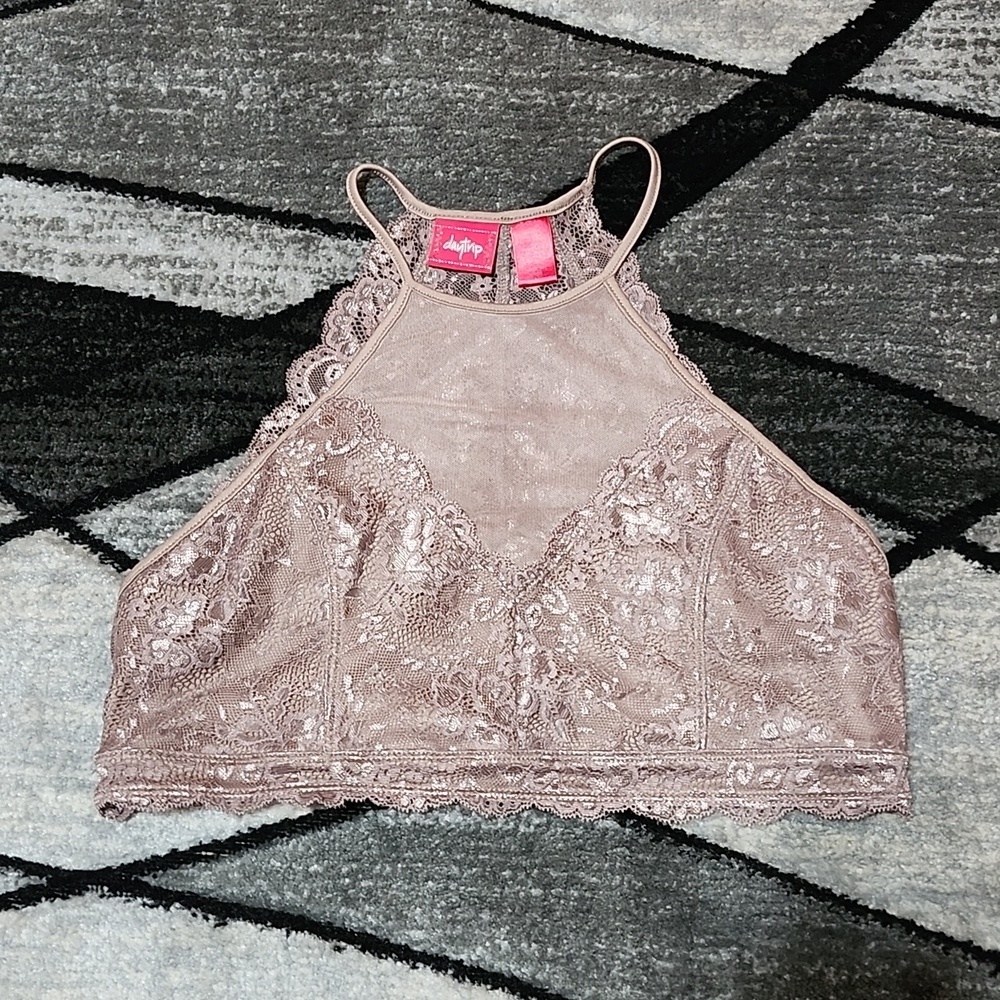 BUCKLE DAYTRIP HIGH FLORAL LACE MESH MOCHA RACERBACK BARALETTE